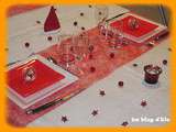 Déco de table  Noël en rouge et blanc 