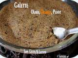 Galette moelleuse à l'okara d'amande, orange et graine de pavot sans gluten, sans lactose, sans caséine et sans oeuf