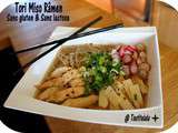 Tori Miso râmen, ou soupe râmen au poulet et au miso... Japon, Japon sans gluten et sans lactose