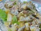 Salade de pommes de terre, artichauts marinés et muesli