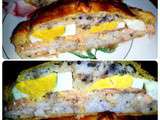 Lohipiirakka- Feuilleté aux oeufs, riz et saumon