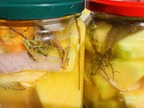 Melon jaune pas mûr en saumure