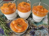 Panna Cotta légère au confit d'abricots et romarin