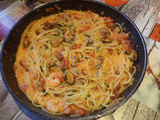 One pot pasta aux moules et crevettes