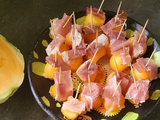 Billes de melon au jambon de Parme