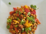 Compotée de poivrons aux pois chiches et chorizo