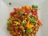 Compotée de poivrons aux pois chiches et chorizo