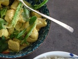 Curry de poulet aux légumes verts