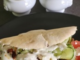 Pain pita au shawarma