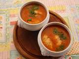 Soupe aux tomates et fenouil aux quenelles de poulet