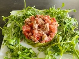 Tartare tomates, thon, avocat