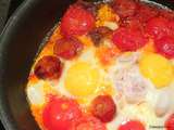 Tomates au chorizo et œufs