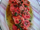 Filet de truite rose à la tomate au four
