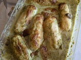 Gratin de quenelles sauce pesto d'épinard