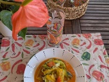 Tagliatelles de courgettes et carottes à la sauce poivron