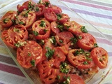 Tomates et viande hachée au four