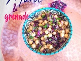 Salade de pois chiche à la Marocaine et aux épices, grenade persil et coriandre