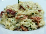 Risotto à la carbonara et Poire au sirop d’érable