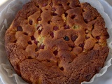 Gâteau amandes rhubarbe et framboises