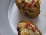 Pommes de terre farcies au lardon et champignons