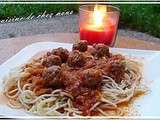Spaguetti aux boulettes de viande façon La belle et le clochard