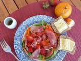 Salade de Mâche et de Fraises, Vinaigrette au Jus de Tangor (ou d'Orange)
