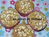 Muffins aux abricots-raisins secs, et flocons d'avoine
