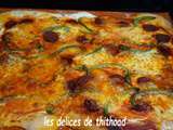 Pizza chorizo et poivron vert