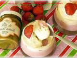 Blanc-manger aux fraises et framboises et crème de mascarpone