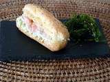 Éclair saumon mariné et crème d'avocat wasabi