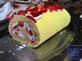 Gâteau roulé fraises - crème chantilly