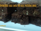 Brownies aux noix et aux raisins secs