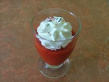 Mousse de rhubarbe et soupe de fraise