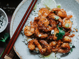 Crevettes à l’asiatique, gingembre et soja
