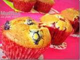 Muffins aux fruits rouges (Lben, lait fermente)