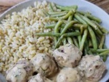 Boulettes de bœuf, sauce crémeuse à la moutarde