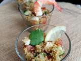 Salade de quinoa parfumé aux épices et crevettes
