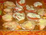 Tartines saumon et tartines tomate
