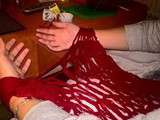 Rideaux tricotés avec mes bras