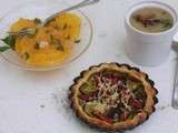 Menu du week-end : crème de volaille à la forestière, tartelettes aux courgettes et salade d’oranges à la cannelle