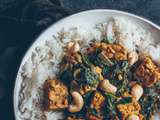 Curry de tempeh et épinards