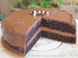 Devil’s Food Cake et ganache chocolat au lait / mangue-fruits de la passion