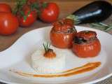 Tomates farcies viande aubergines