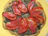 Tarte façon pizza aubergine tomate