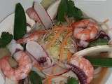 Soupe Asiatique crevettes et poulpe