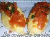 Quenelles de polenta aux tomates et oignons confits