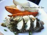 Poitrines de poulet marinées au pesto, légumes rôtis