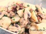 Salade de pommes de terre et de champignons à l'huile de truffle