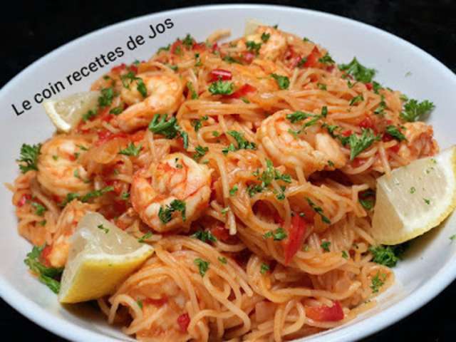 Vermicelles aux crevettes à l&rsquo;espagnol