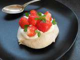 Mini pavlova fraise et basilic